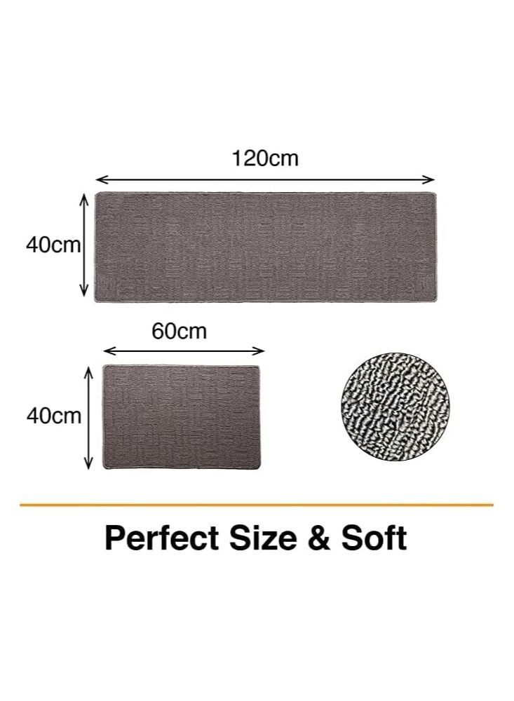 MahMir Kitchen Rug Mat Set-Cushioned Anti-Fatigue Runner Floor Comfort mats-kitchen rugs 2 pcs Set-Help relieve pressure while cooking-Non-slip Mat for all Rooms & Bathrooms too ( Black Marble ) - Image 2